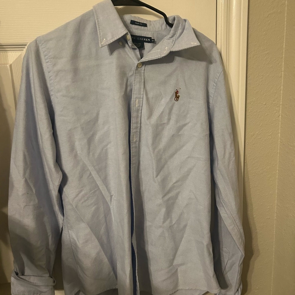 Women’s Ralph Lauren Light Blue Button-Up Shirt